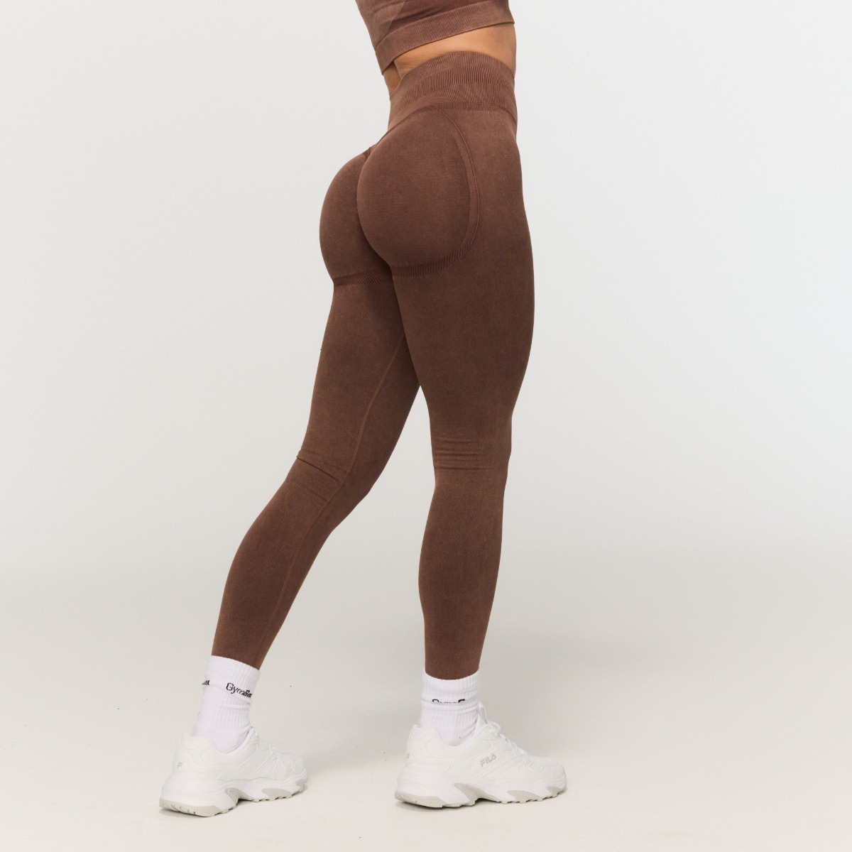 Leggings de sport "Fierce" sans coutures, couleur marron - GymBeam.