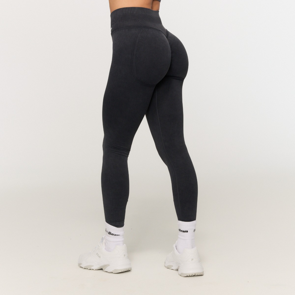 Leggings de sport sans couture, modèle "Fierce", couleur gris foncé - GymBeam.