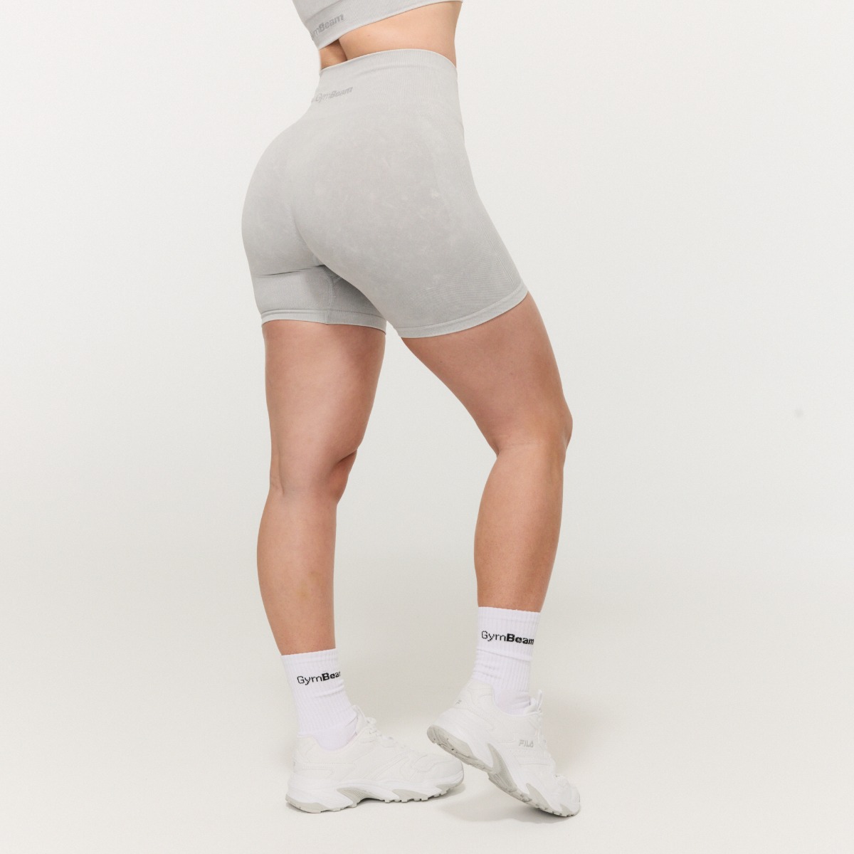 Shorts de sport sans couture pour femmes, couleur gris - GymBeam.