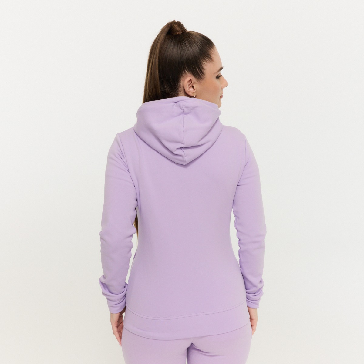 Sweat à capuche zippé pour femmes, couleur lavande - GymBeam.