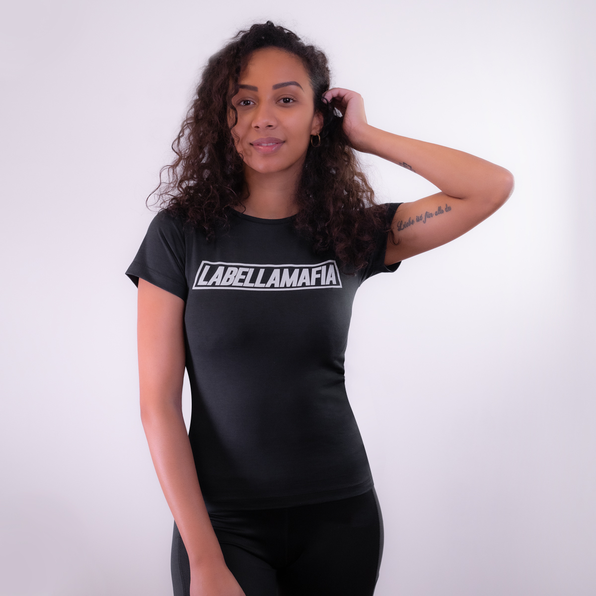 Women‘s T-shirt Mesh Black - LABELLAMAFIA