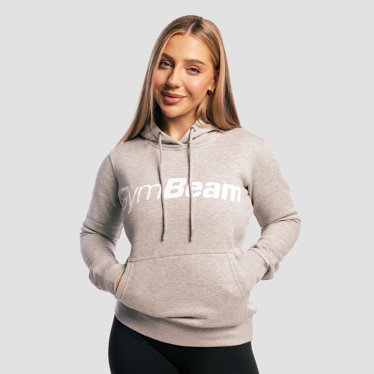 Sweat à capuche pour femmes, couleur gris - GymBeam.