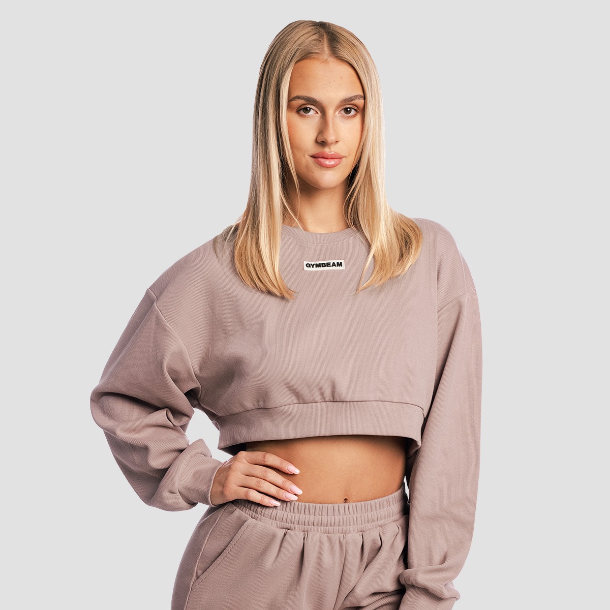 Sweatshirt court Aura pour femmes, couleur roux - GymBeam.