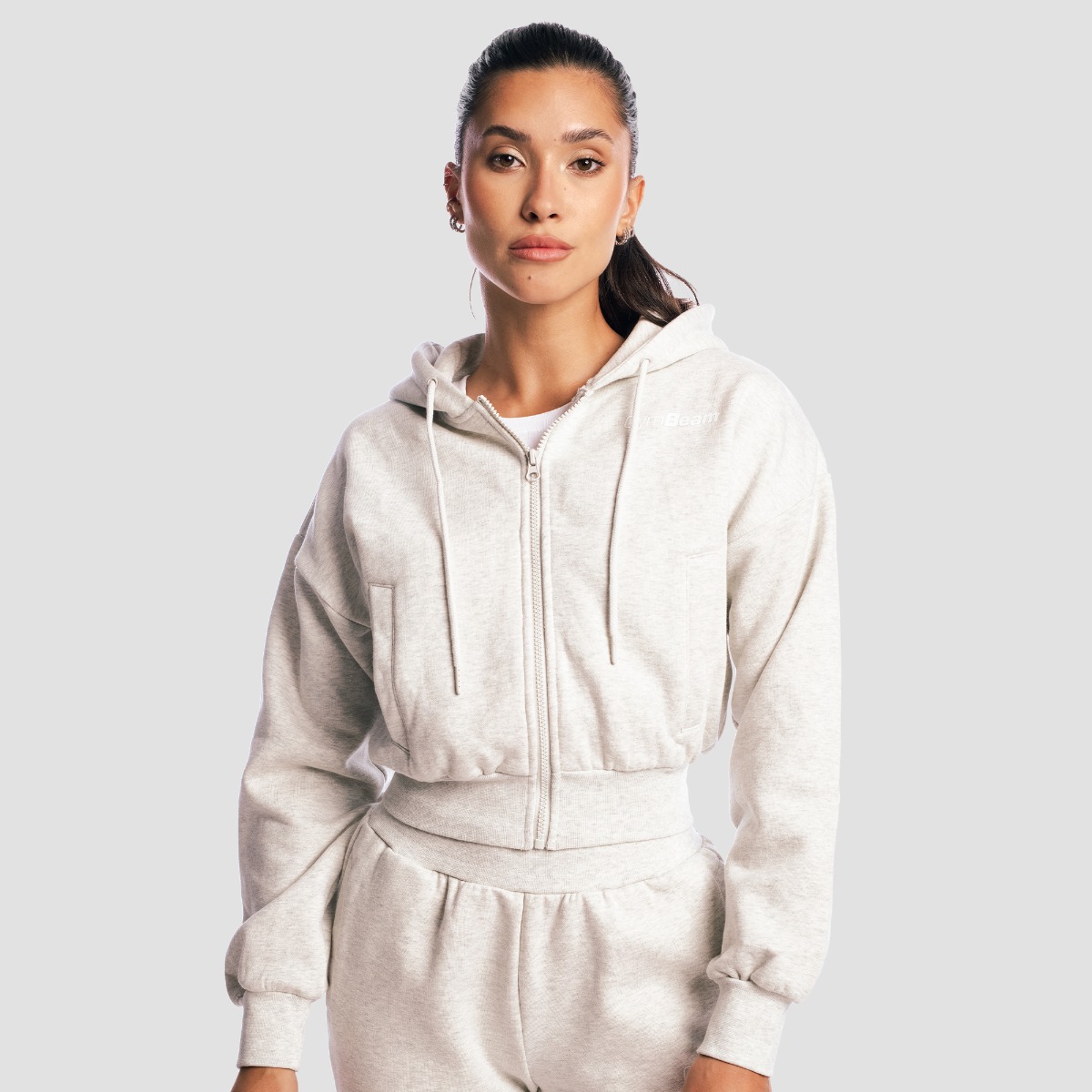 Sweat à capuche zippé pour femmes, modèle Cloud - GymBeam.