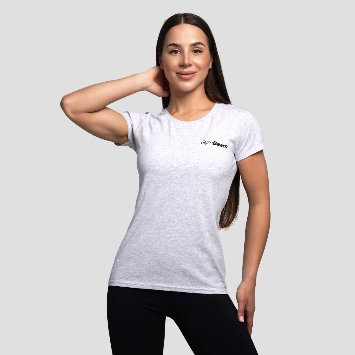 T-shirt basique femme, couleur gris chiné - GymBeam.