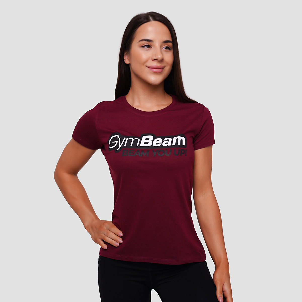 T-shirt femme "Beam", couleur bordeaux – GymBeam.