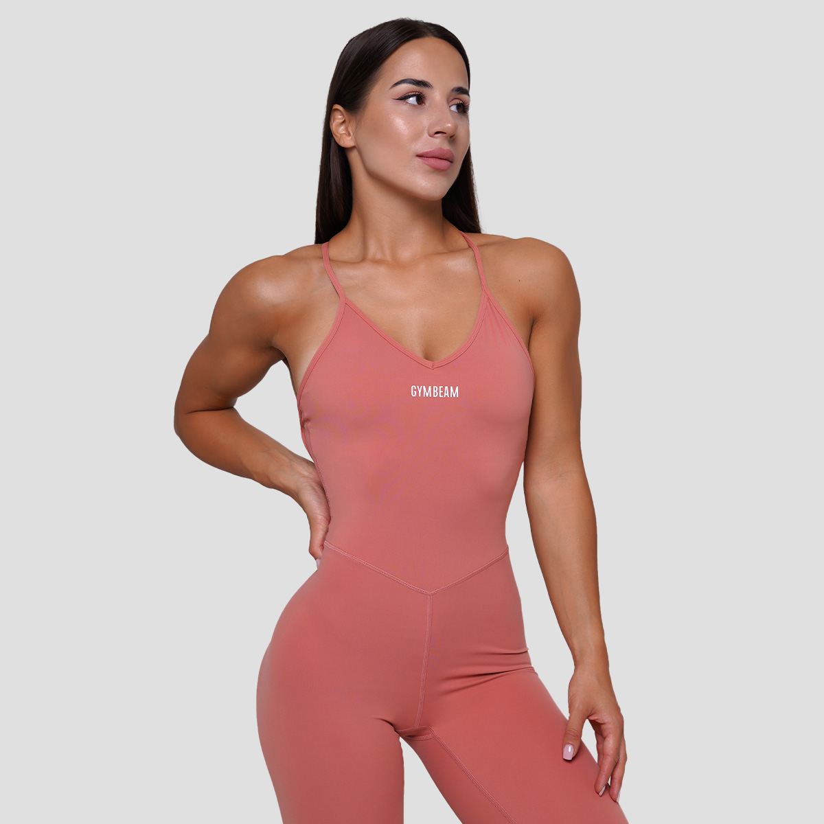 Combinaison de sport pour femmes FIT, couleur saumon - GymBeam.
