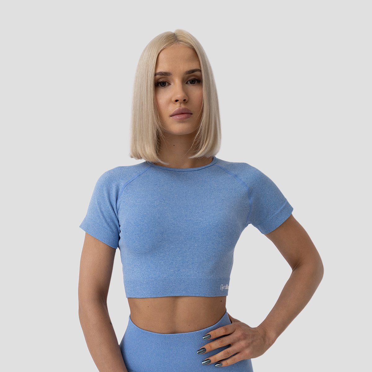 T-shirt court FLO pour femmes, couleur bleu - GymBeam.