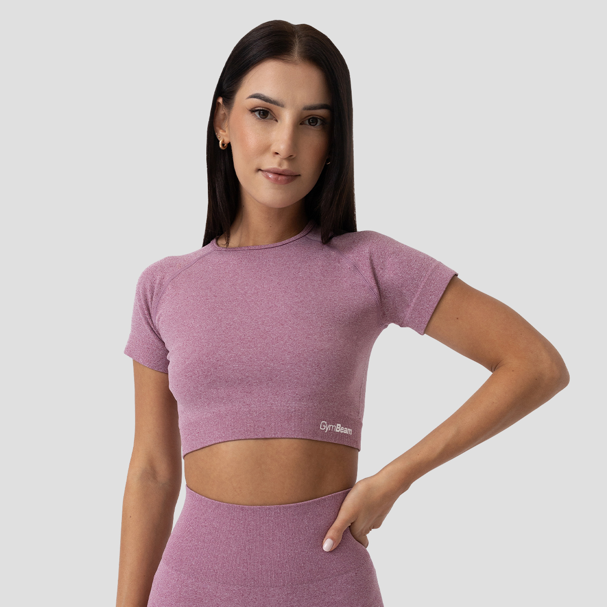 T-shirt court FLO pour femmes, couleur violet – GymBeam.