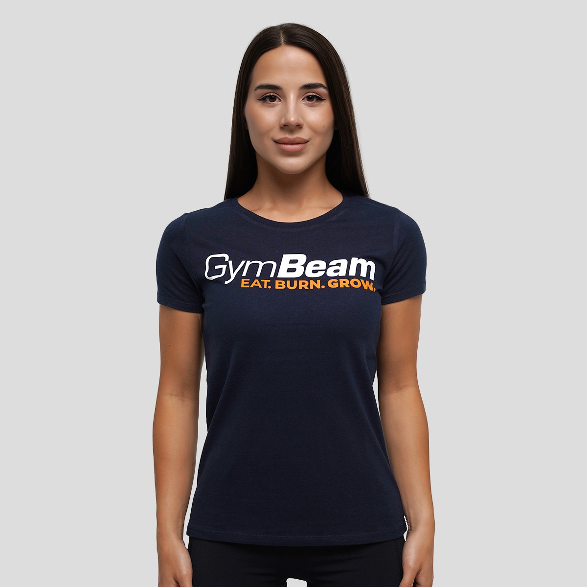 T-shirt pour femmes, modèle Grow, couleur bleu marine - GymBeam.