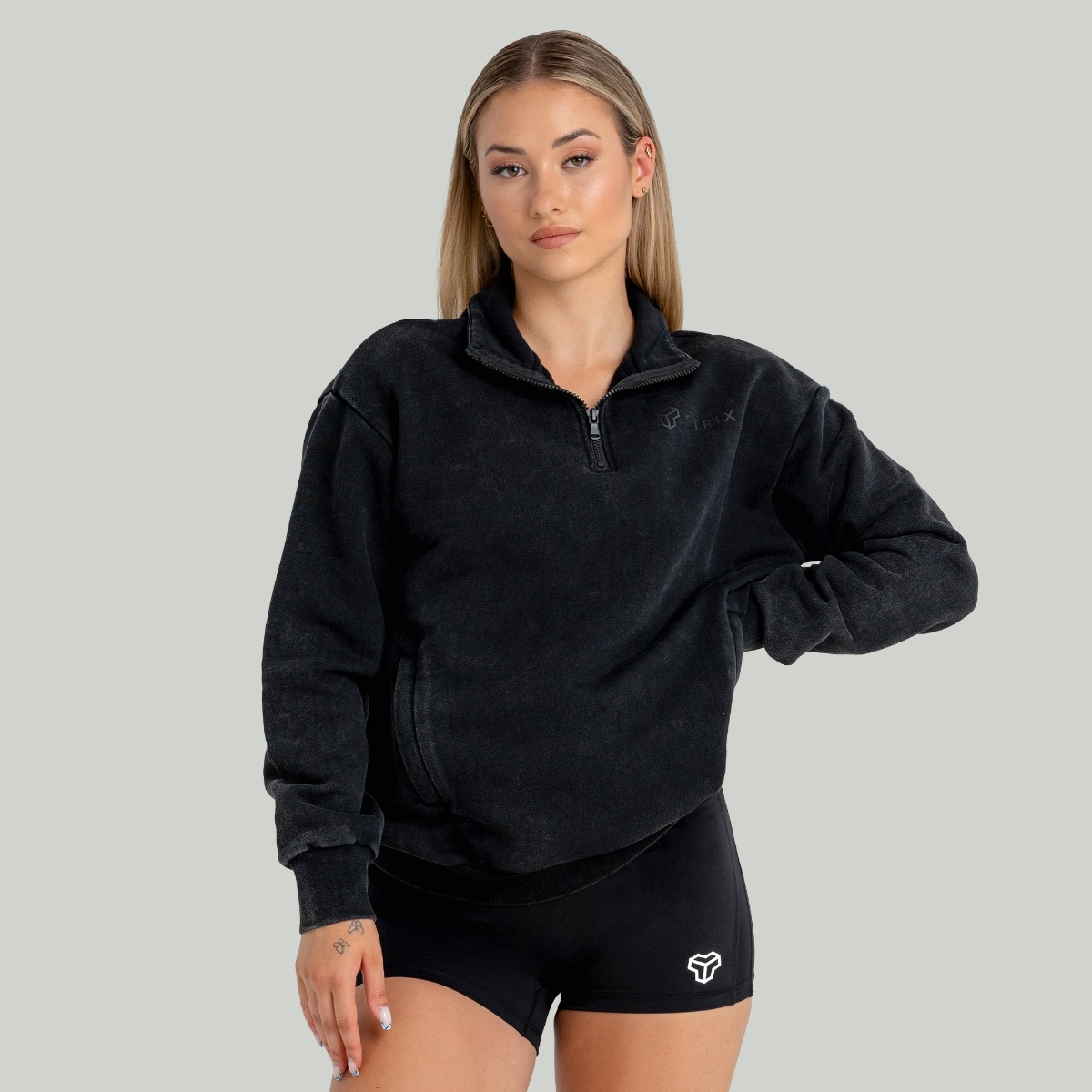Pull noir délavé femme - STRIX