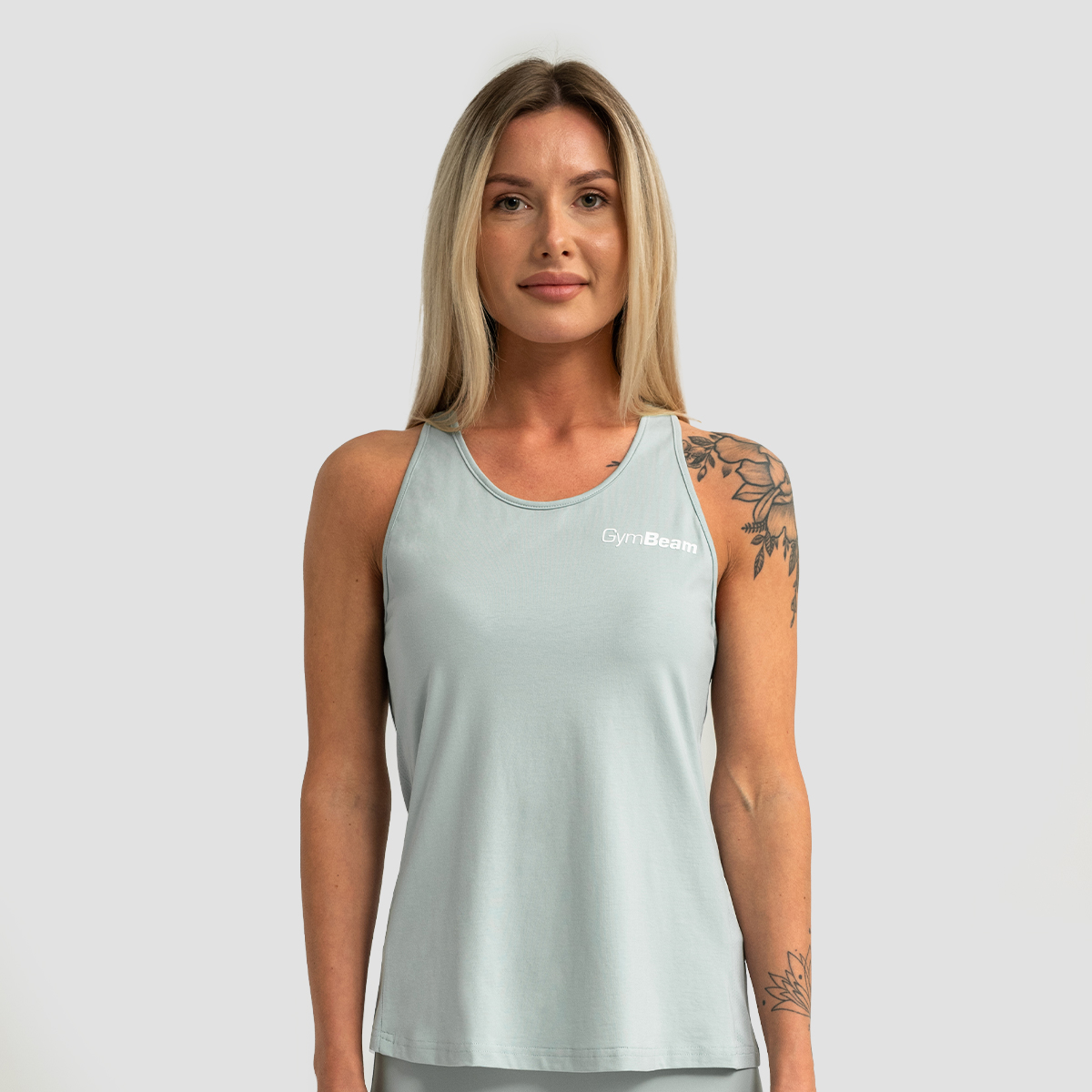 T-shirt sans manches Limitless pour femmes, modèle Eucalypt - GymBeam.