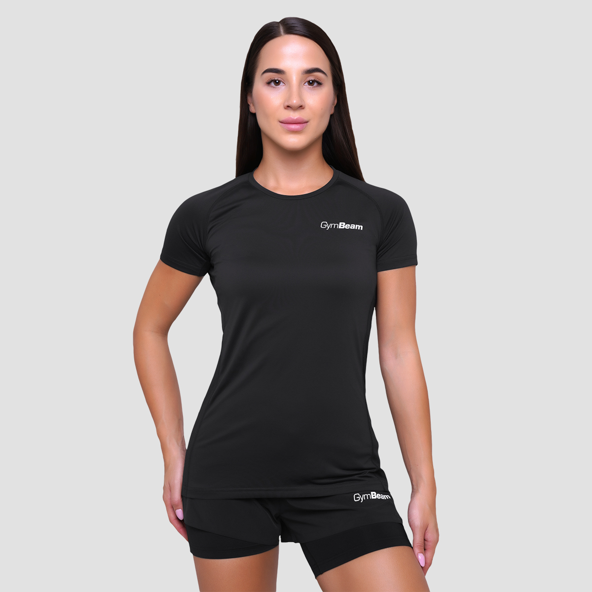 T-shirt de course Pulse pour femmes, couleur noire - GymBeam.