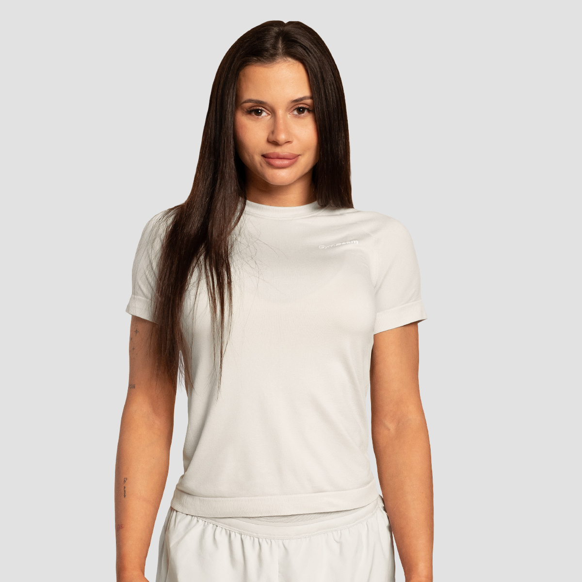 T-shirt de course Pulse X pour femmes, couleur gris - GymBeam.