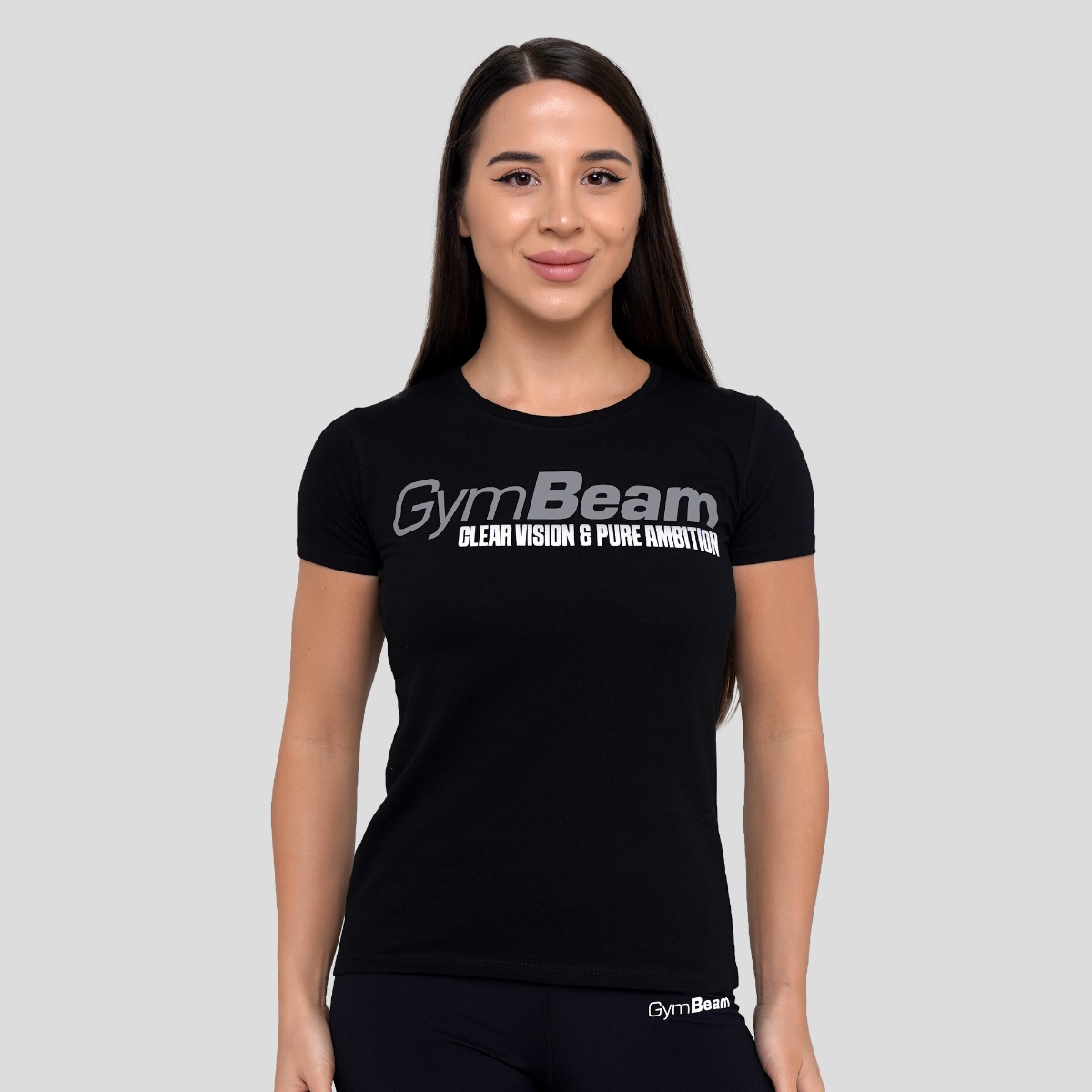 T-shirt femme Pure Ambition, couleur noire - GymBeam.