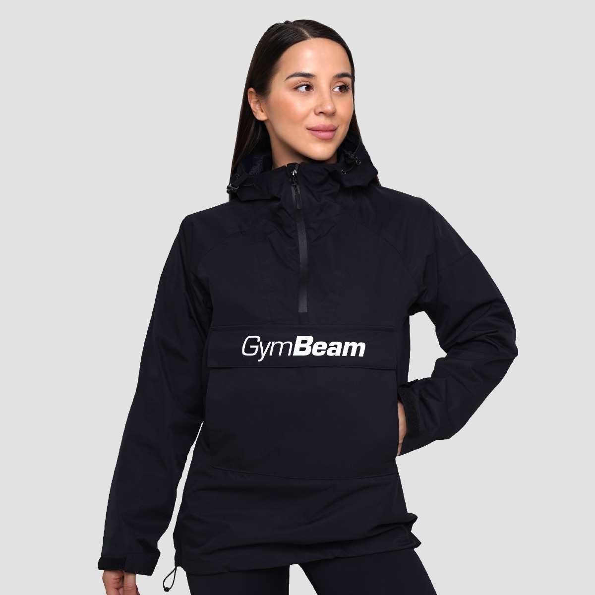 Veste imperméable pour femmes, couleur noire - GymBeam.