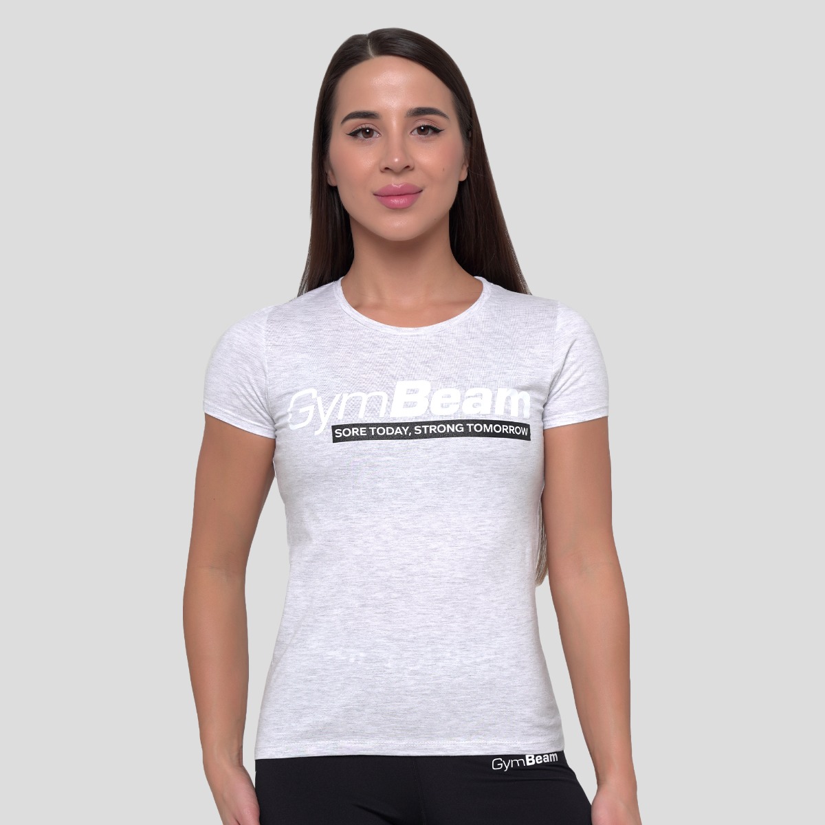 T-shirt femme Strong Tomorrow, couleur gris - GymBeam.