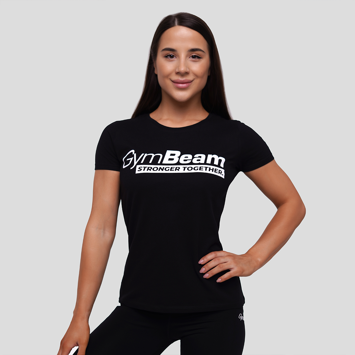 T-shirt femme "Stronger Together", couleur noire - GymBeam.