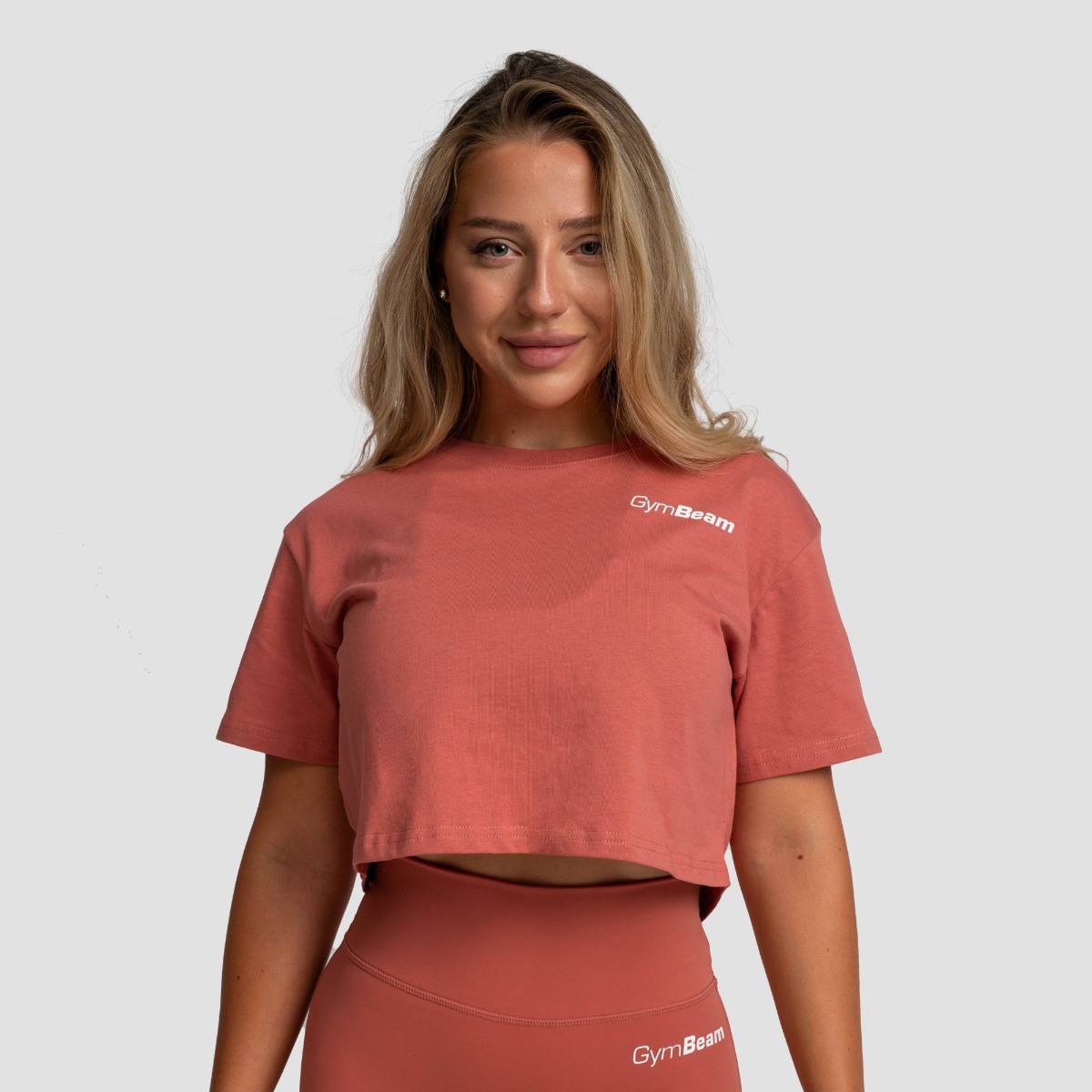 T-shirt court femme Limitless, couleur cannelle – GymBeam.