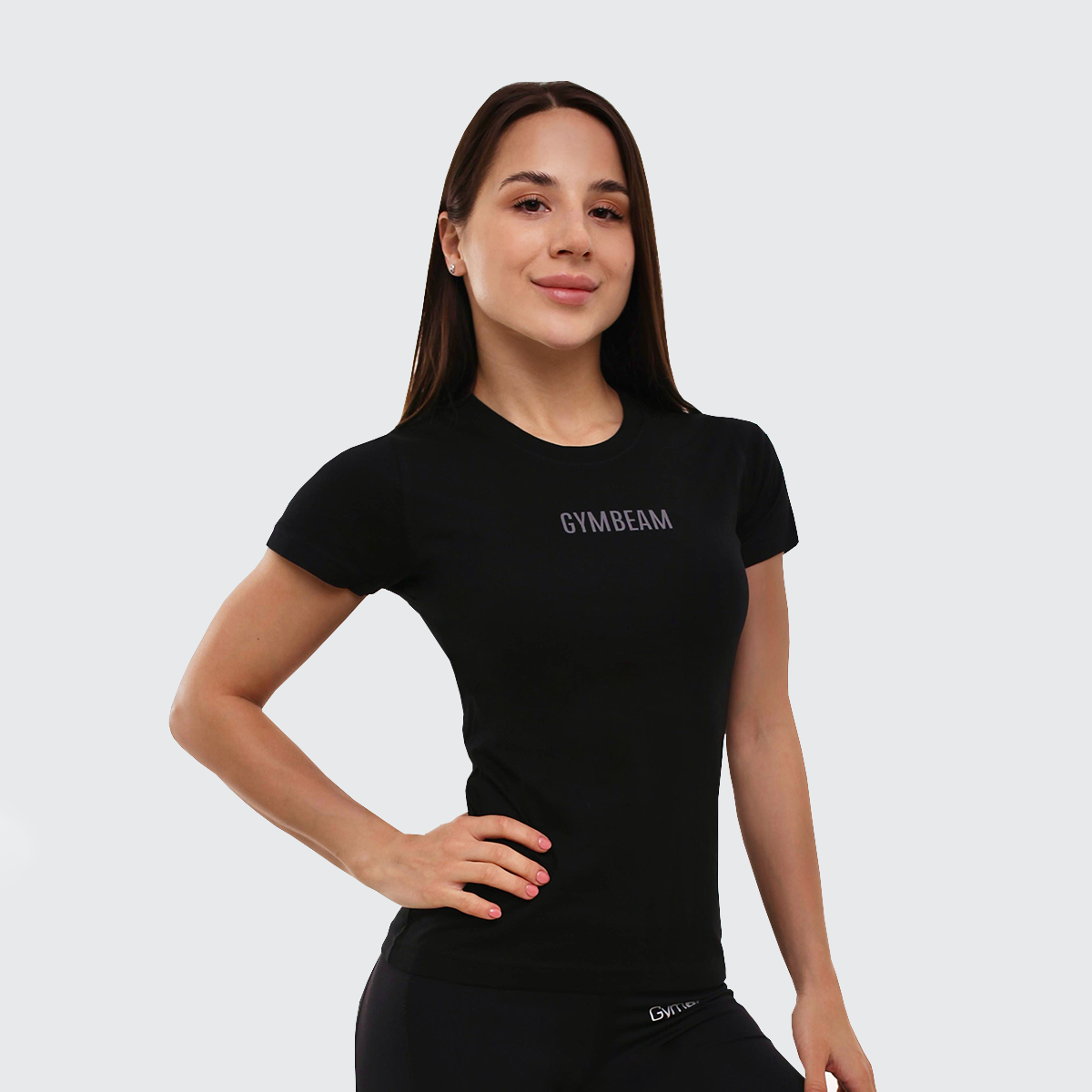 T-shirt de sport pour femmes, couleur noire - GymBeam.
