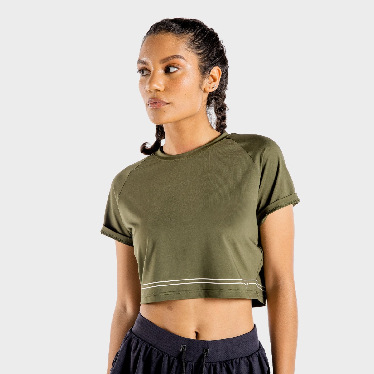 Women‘s T-shirt Flux CropTop Khaki - SQUATWOLF