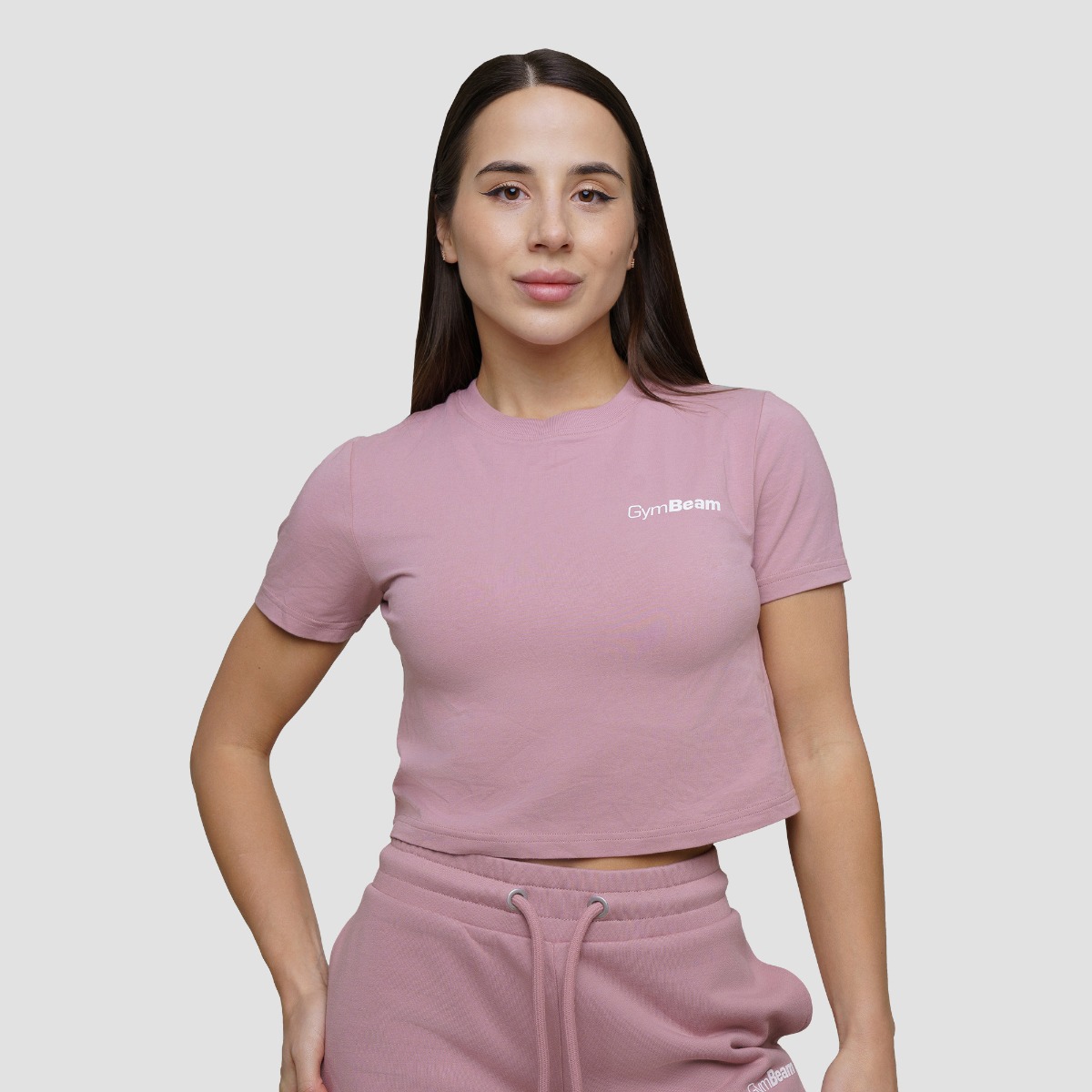 T-shirt court Agile pour femmes, couleur Woodrose - GymBeam.