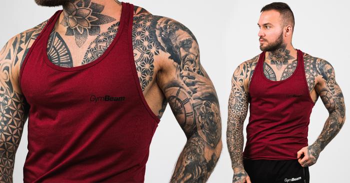 T-shirt sans manches pour hommes, couleur bordeaux - Gymbeam