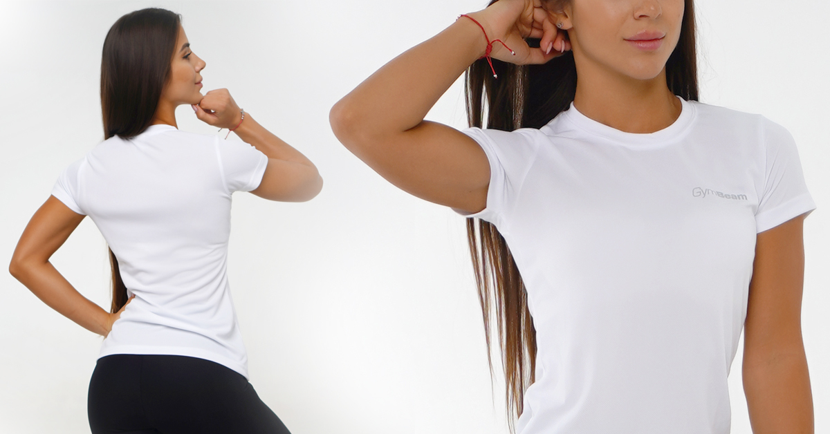 T-shirt TRN pour femmes, blanc - GymBeam
