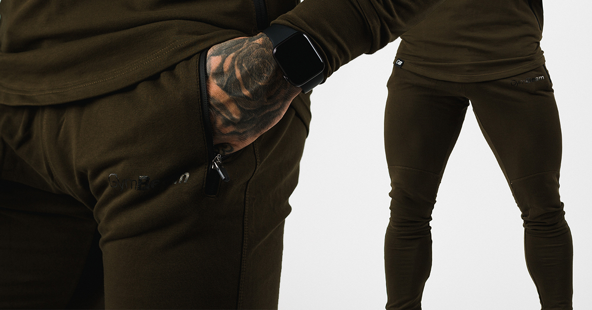 Pantalon de jogging pour hommes Urban Vert Militaire - Gymbeam