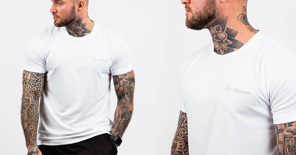 T-shirt TRN pour hommes - Blanc - GymBeam