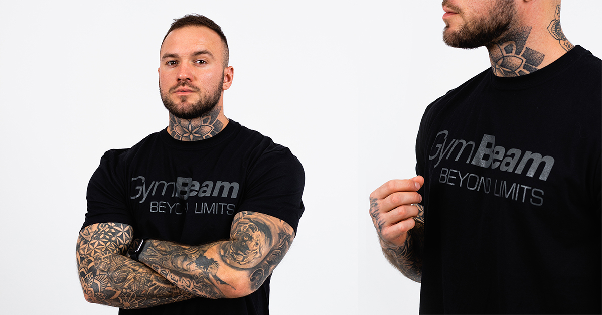 T-shirt pour hommes Beyond Limits Noir - GymBeam